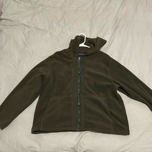 Catalina olive corduroy ladies large sweatshirt full zip